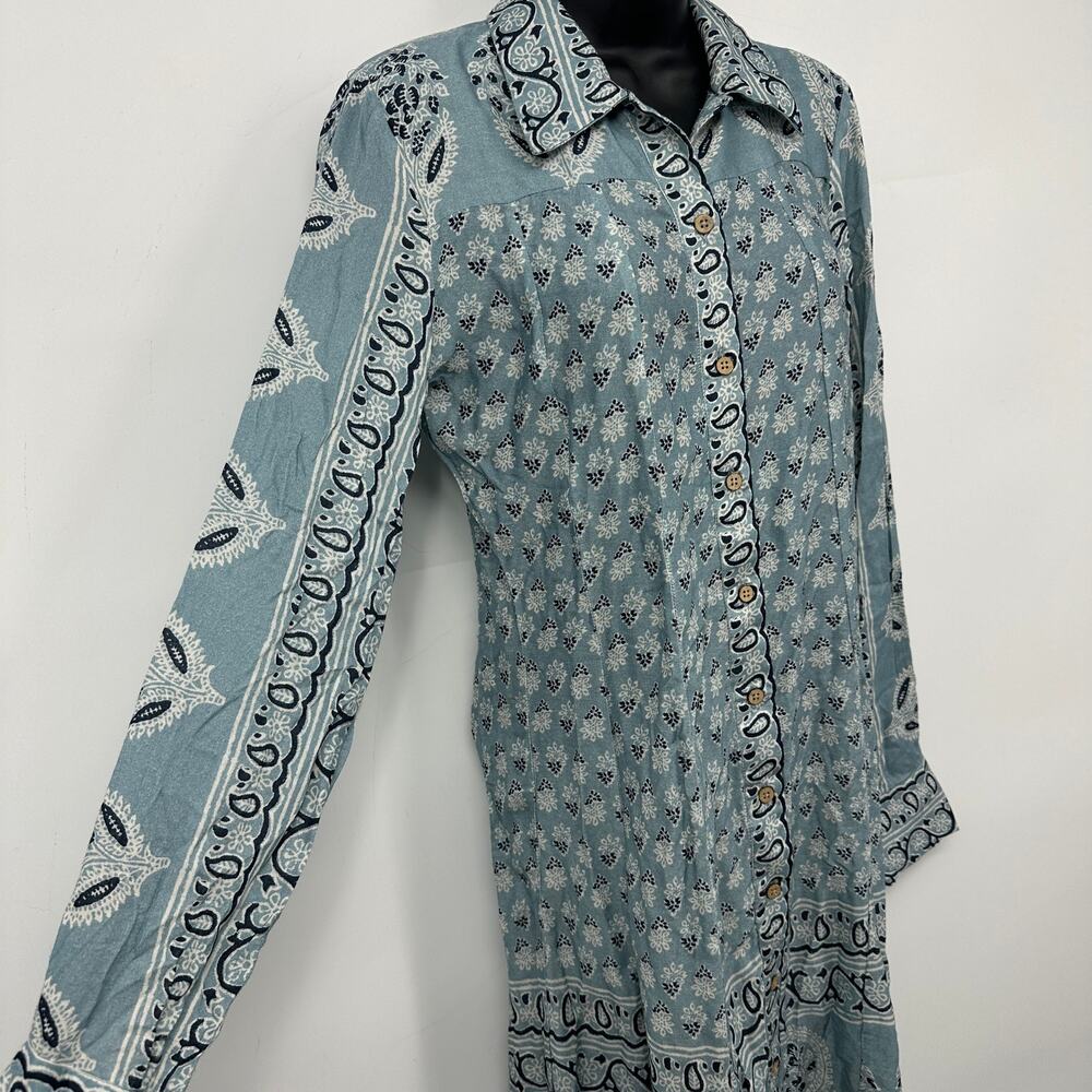 Faherty Blue Patterned Maxi Dress - image 4